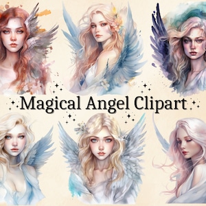 21 PNG acquerello Magical Angel Clipart, Fantasy Angel Clip Art, Fata clipart, Angel Fairy Clipart, Angels Art, Guardian PNG Bundle