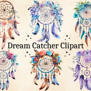 16 PNG Akwarela Dream Catcher Clipart, Kwiatowy Dream Catcher, Kwiatowe Dream Catcher, Mistyczny Dream Catcher, Nursey Clipart, Magiczny Pakiet