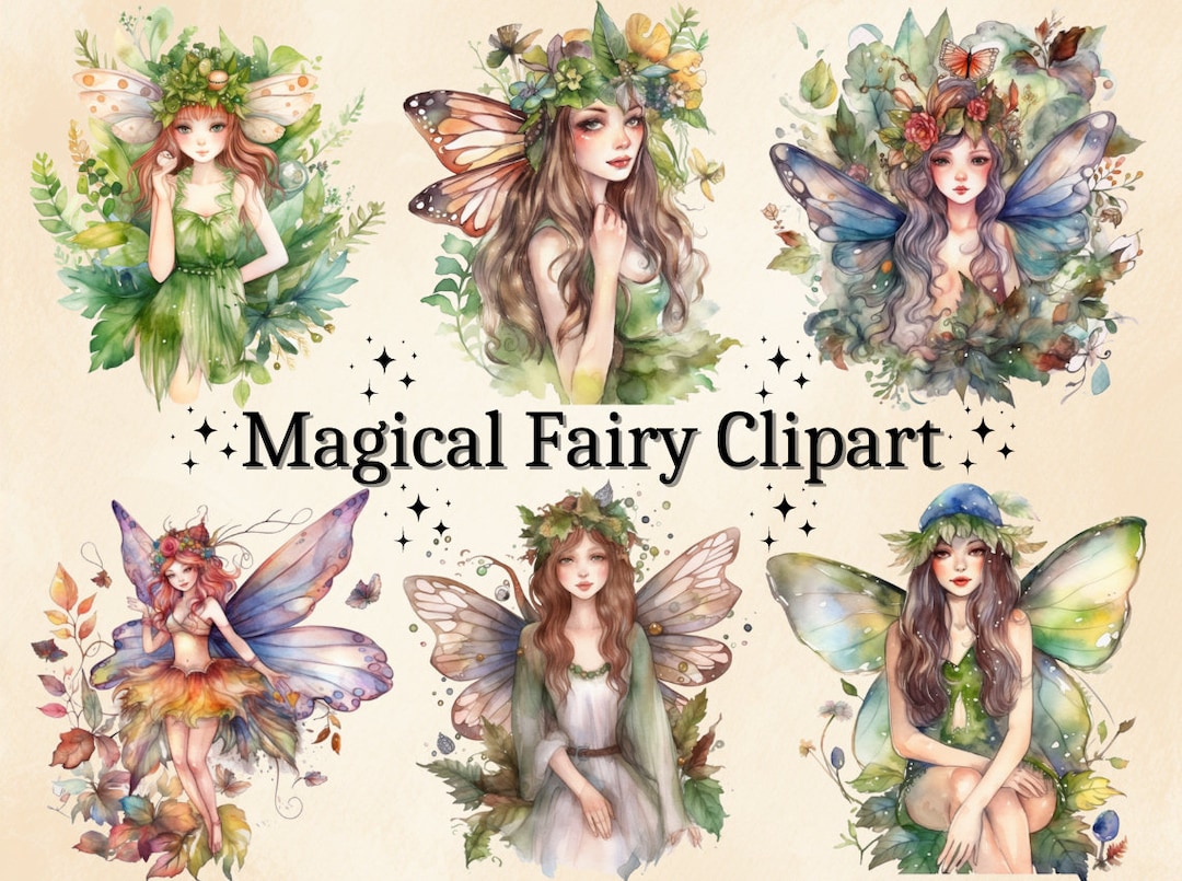 Watercolor Fairy Clipart: Floral Fairies, Fantasy Art (PNG, Digital ...