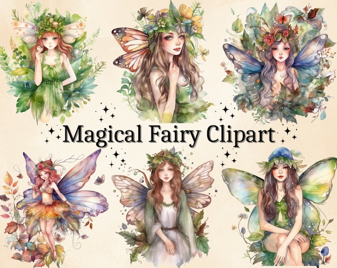 Watercolor Fairy Clipart, Fairies Clipart, Fairy Garden Clipart ...
