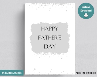 Tarjeta imprimible del Día del Padre, tarjeta feliz del Día del Padre, tarjeta para papá, padrastro, abuelo, tío, tarjeta de felicitación en blanco, regalo para el día del padre