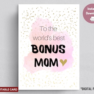 Tarjeta de mamá extra, tarjeta del Día de la Madre para madrastra, tarjeta de cumpleaños madrastra, Tarjetas para el Día de las Madres imprimibles, Regalo para madrastra, Tarjeta imprimible