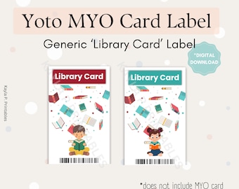 Yoto MYO-kaartlabel afdrukbaar, maak je eigen kaartlabels, klaar om af te drukken, algemeen, Kids Yoto, instant download, doe-het-zelfsticker, boek, bibliotheek