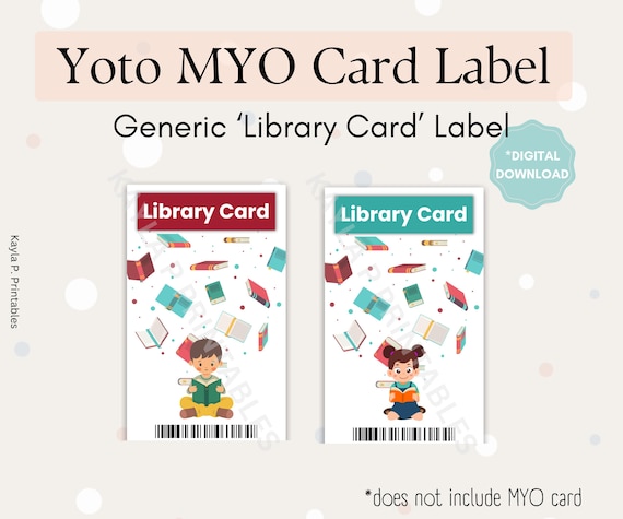 Yoto MYO Card Label Printable, Make Your Own Card labels, Ready to Print, Generic, Kids Yoto, instant download, DIY sticker, book, library