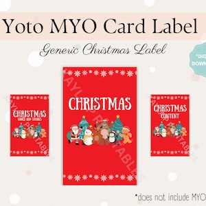 Printable Yoto MYO Card Label, Weihnachten Label Yoto Machen Sie Ihre eigene Karte, sofortiger Download, fertig zum Drucken, DIY Aufkleber, Urlaub, Kinder