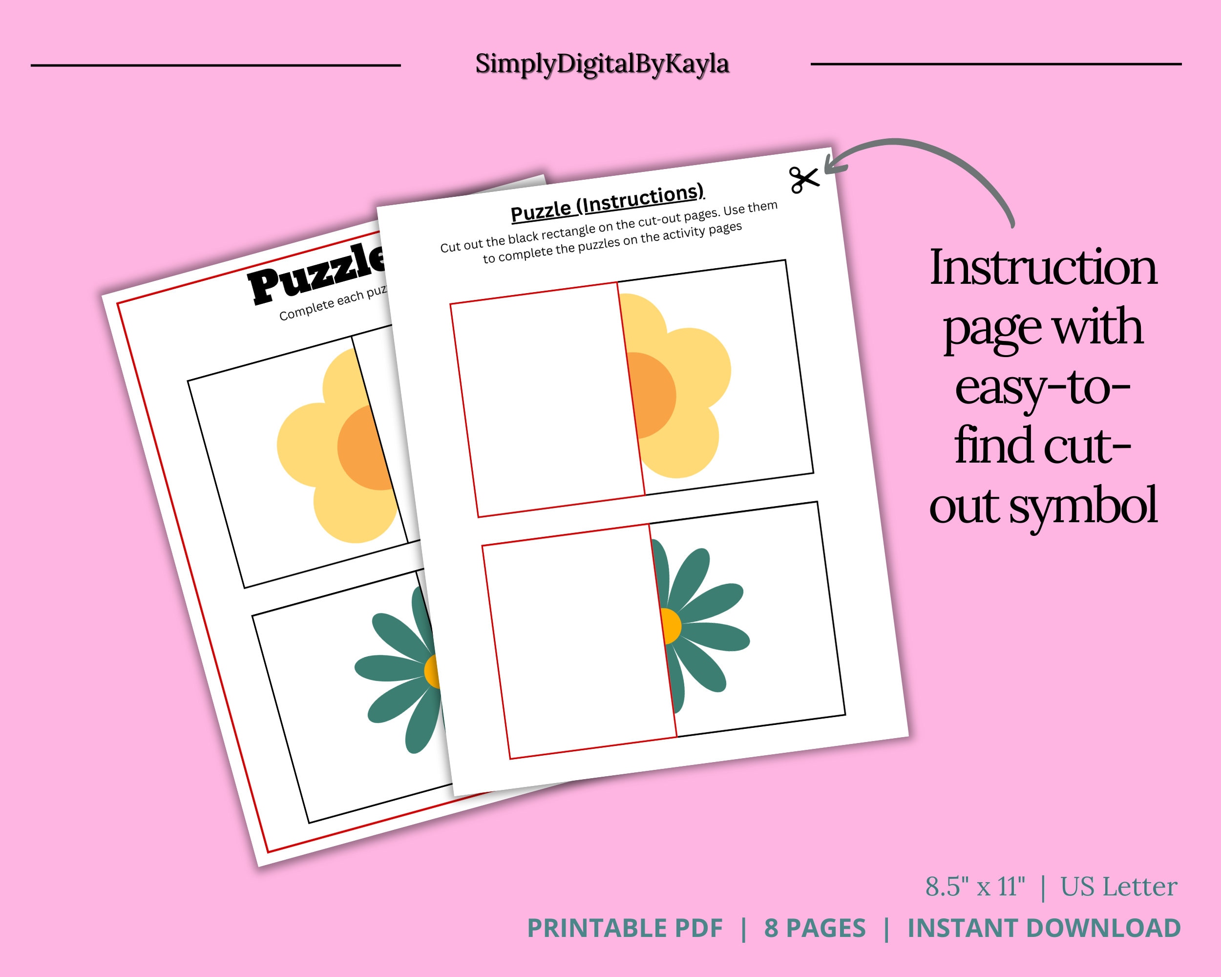 Simple Puzzle Task Simple Puzzles, Busy Book Printable, Preschool Activity, Dinosaur ...