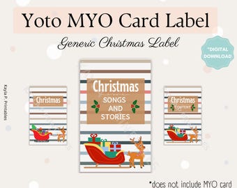 Printable Yoto MYO Label, Christmas Label for Make Your Own cards, instant download, ready to print, DIY stickers, Yoto MYO card