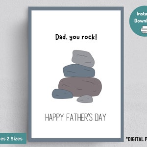 Biglietto stampabile per la festa del papà Biglietto divertente e pungente per papà, biglietto Happy Father's Day, biglietto vuoto per papà, download istantaneo, regalo per papà