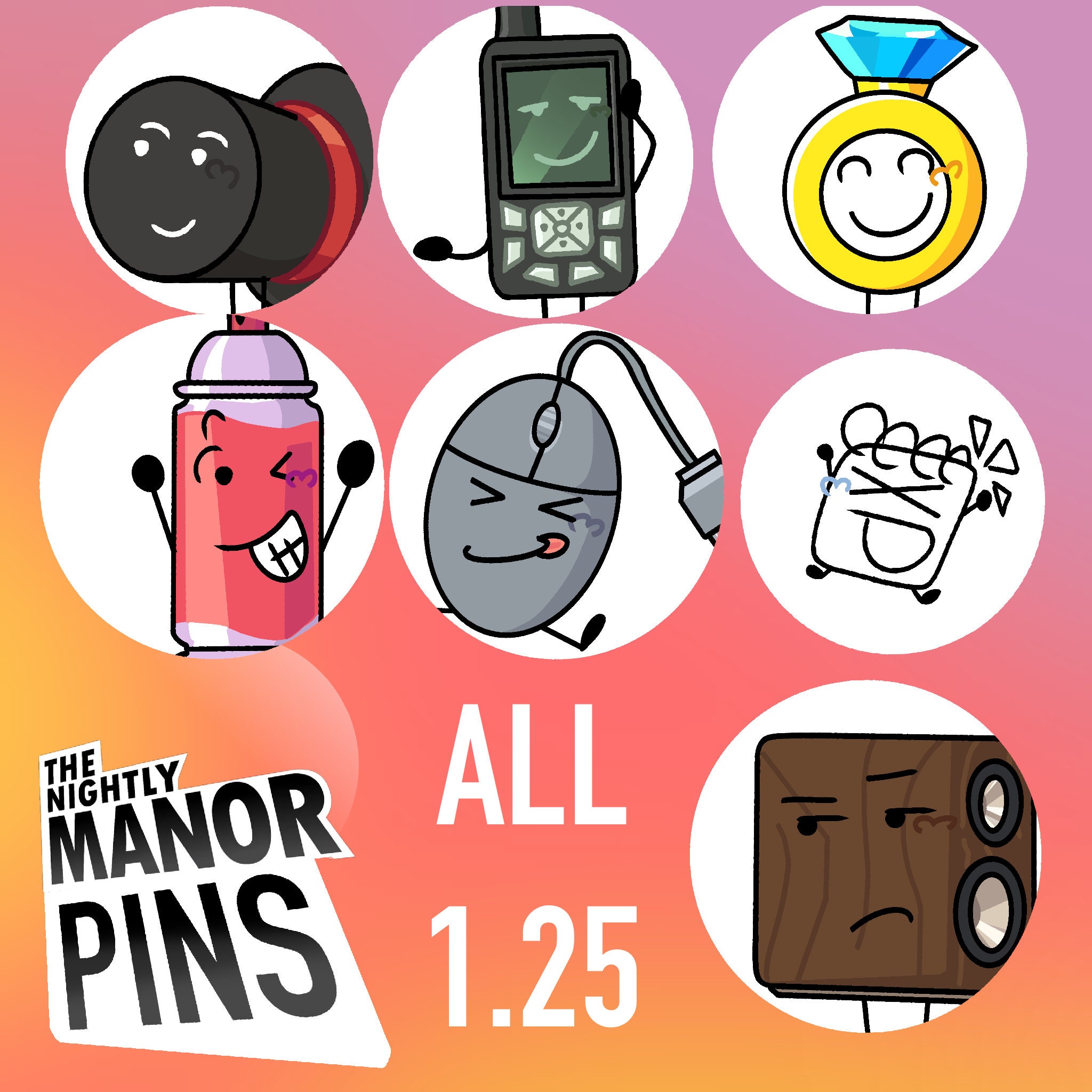 The Nightly Manor Pins 1.25 Inch 