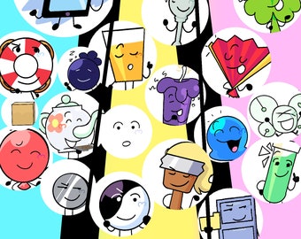 BFDI Cupcake Toppers Random Lot BFB Characters - Portugal
