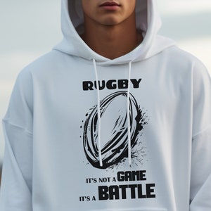Rugby não é um jogo, é uma batalha. Copa do mundo de rugby 2023 SVG PNG PDF fundo transparente. Uso comercial. Download instantâneo de arquivo digital