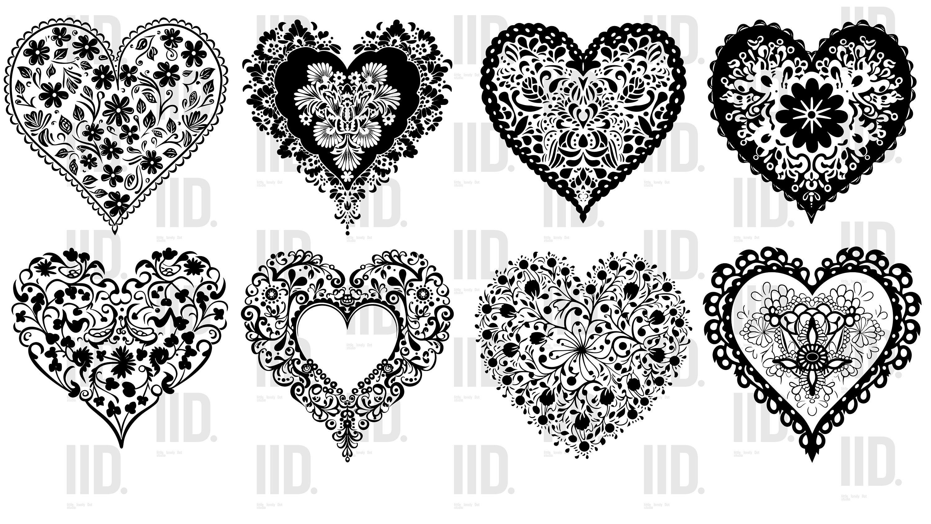 Heart Doily SVG Bundle. Transparent PNG Thoughtful Designs - Etsy