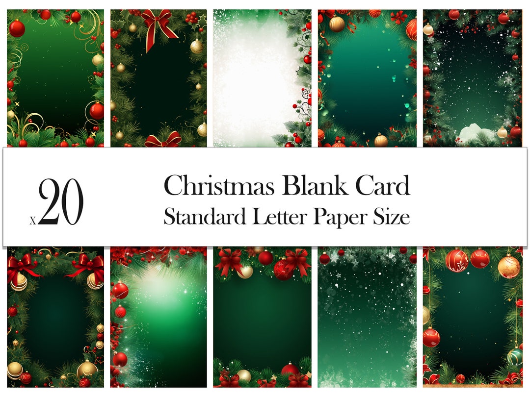 Blank Christmas Card Template Ready for Your Custom Text A5 Etsy UK
