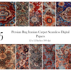 Perserteppich Iranischer Teppich Nahtlos Digital Papiere Altmodisch Klassischer Bodenteppich Gut für Stoffdesign Sofort Downlaod