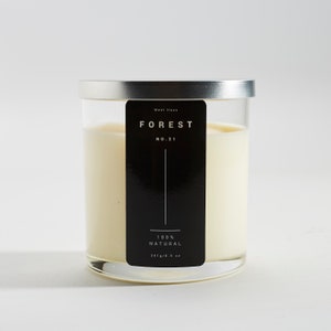 Mint & Eucalyptus Forest Candle – Soy Wax Candle – Strong Nature-Inspired Scent, Clean Burn in Reusable Glass Jar
