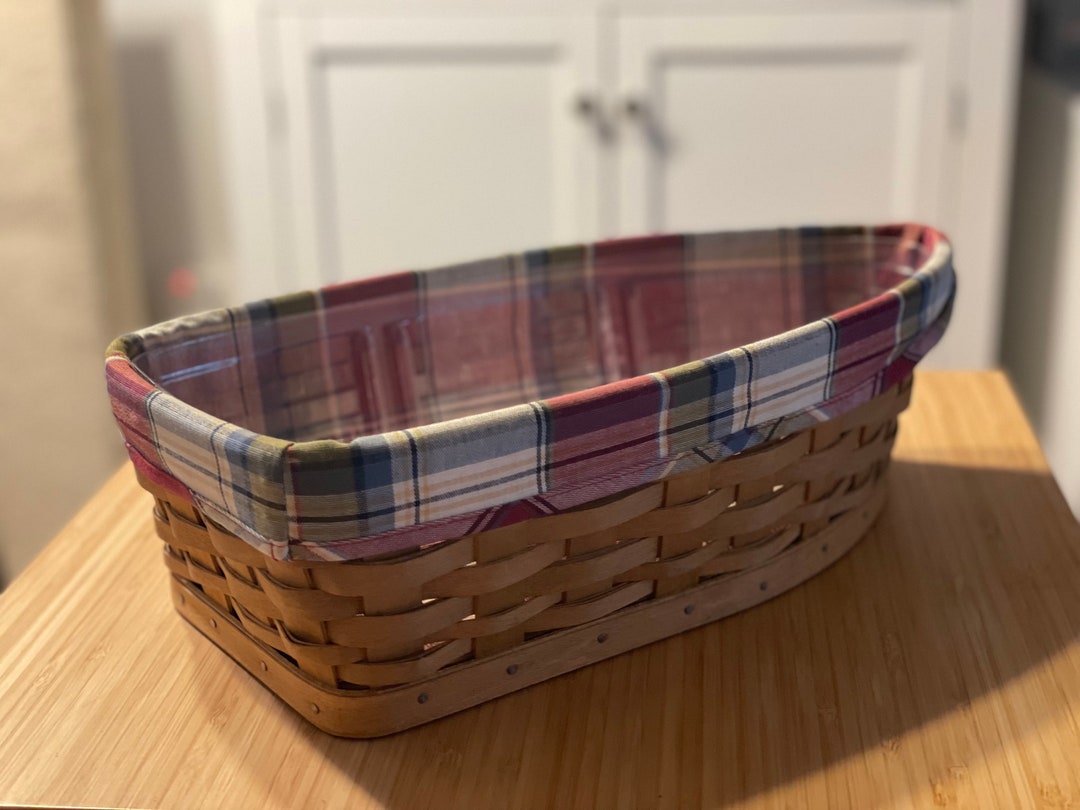 RARE Longaberger Basket, 2004 Row Your Boat Basket, Includes Plaid