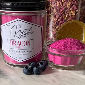 Moon Milk, Pink DRAGONFRUIT POWDER, Adaptogens, Superfoods, Artisan Handmade Tea, Herbs for self care, Vegan, Herbal Tea, Healthy Food,