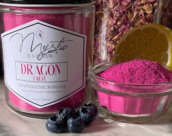 Moon Milk, Pink DRAGONFRUIT POWDER, Adaptogens, Superfoods, Artisan Handmade Tea, Herbs for self care, Vegan, Herbal Tea, Healthy Food,