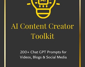 Kit de herramientas para creadores de contenido con IA / Más de 200 indicaciones de ChatGPT para YouTube, blogs, Instagram y TikTok