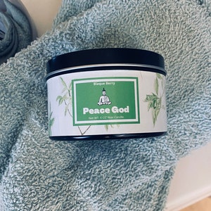 Vela vertida a mano de una sola mecha de Peace God de 6 oz - Mezcla de soya/parafina