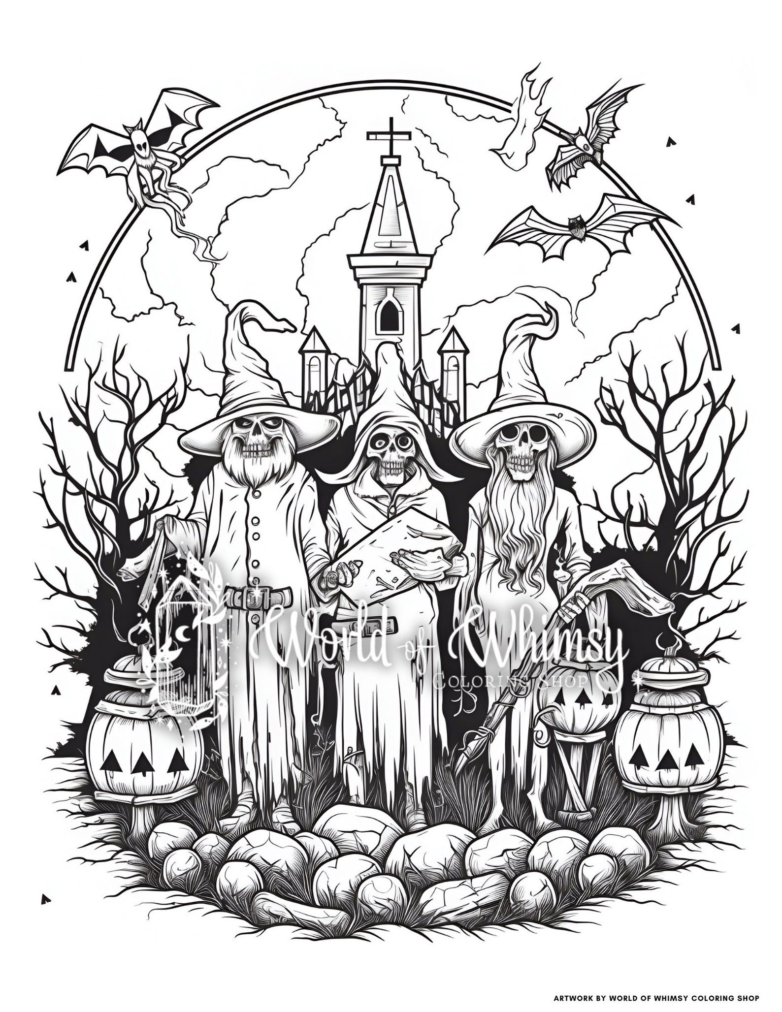 25 Halloween Gnomes Coloring Pages for Adults Creepy Gnome - Etsy
