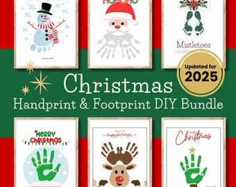 Christmas Handprint & Footprint Art Bundle: DIY Holiday Crafts for Kids (Digital Download) 2025
