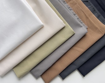 100% Cotton Fabric - Earth Tones - 7 Solid Colours