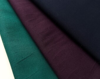 100% Cotton Lawn - Jewel Tones - Cotton Fabric for Quilting and Clothing - 3 Solid Colours Available