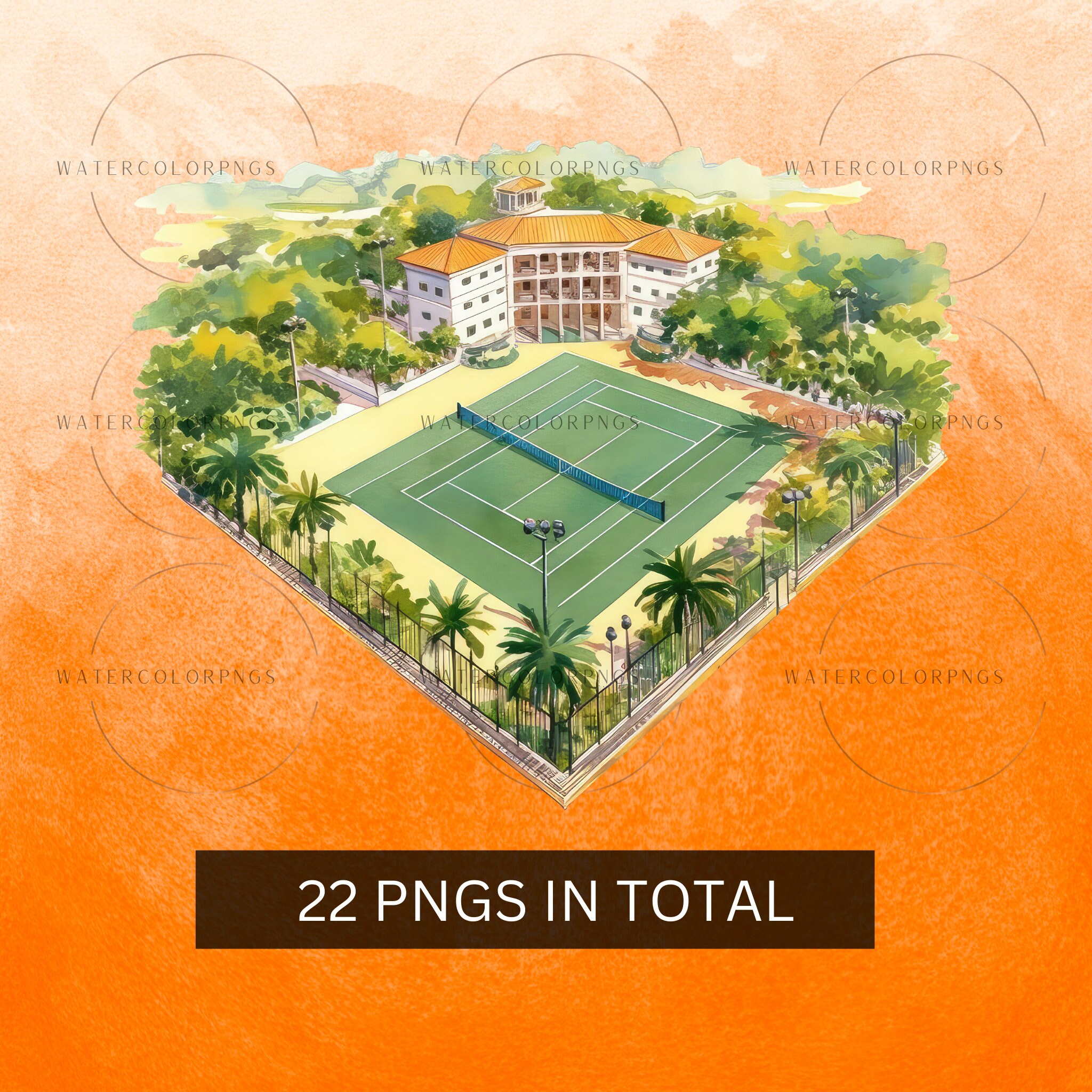 Tennis Set, Tennis Clipart Bundle, Vintage Tennis, Tennis Balls, Tennis