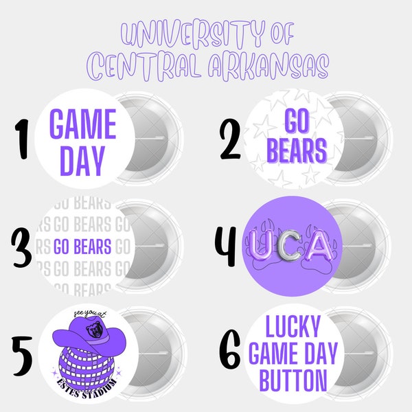 University of Central Arkansas Gameday Buttons