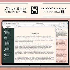Scrivener Aesthetic Theme for Windows | Forest Blush | Academia