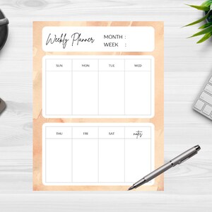 Tan Weekly Planner
