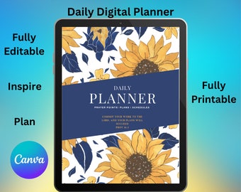 Inspiring Daily Digital Planner- Hyperlinked