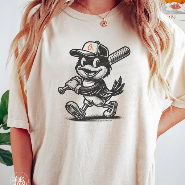 Baltimore Orioles Vintage Style Shirt, Baltimore Orioles Bird Cartoon Shirt, Orioles Gameday Distressed Graphic Shirt, Baltimore Baseball