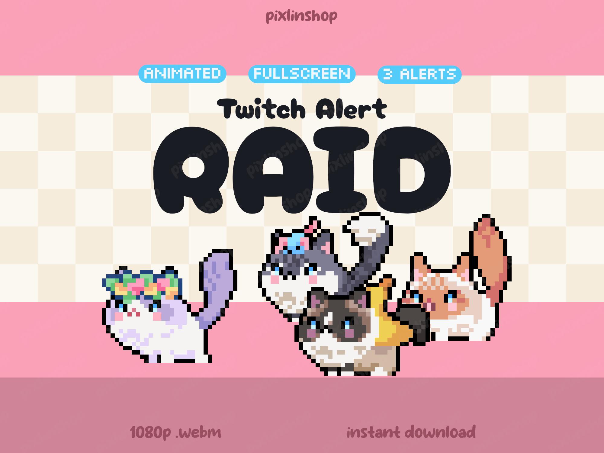 Animated Ragdoll Cats Twitch Raid Alerts | Kitty Stream Overlay Assets ...