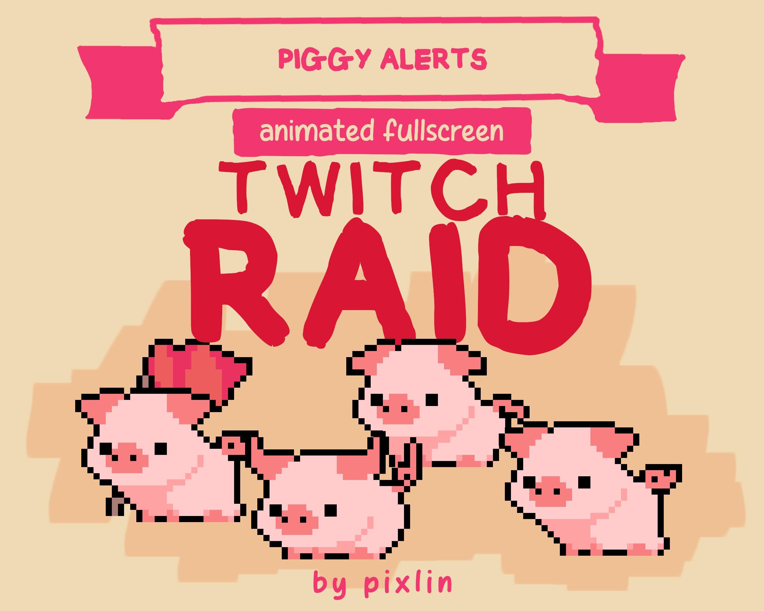 Animated Pig Twitch Raid Alerts | Farm Stream Overlay Assets (3x) - Etsy