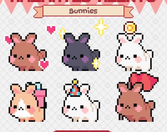 Animated Bunny Twitch Alerts | Cottagecore Stream Overlay Assets (8x)