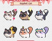 Animated Ragdoll Cat Twitch Alerts | Kitty Stream Overlay Assets (8x)