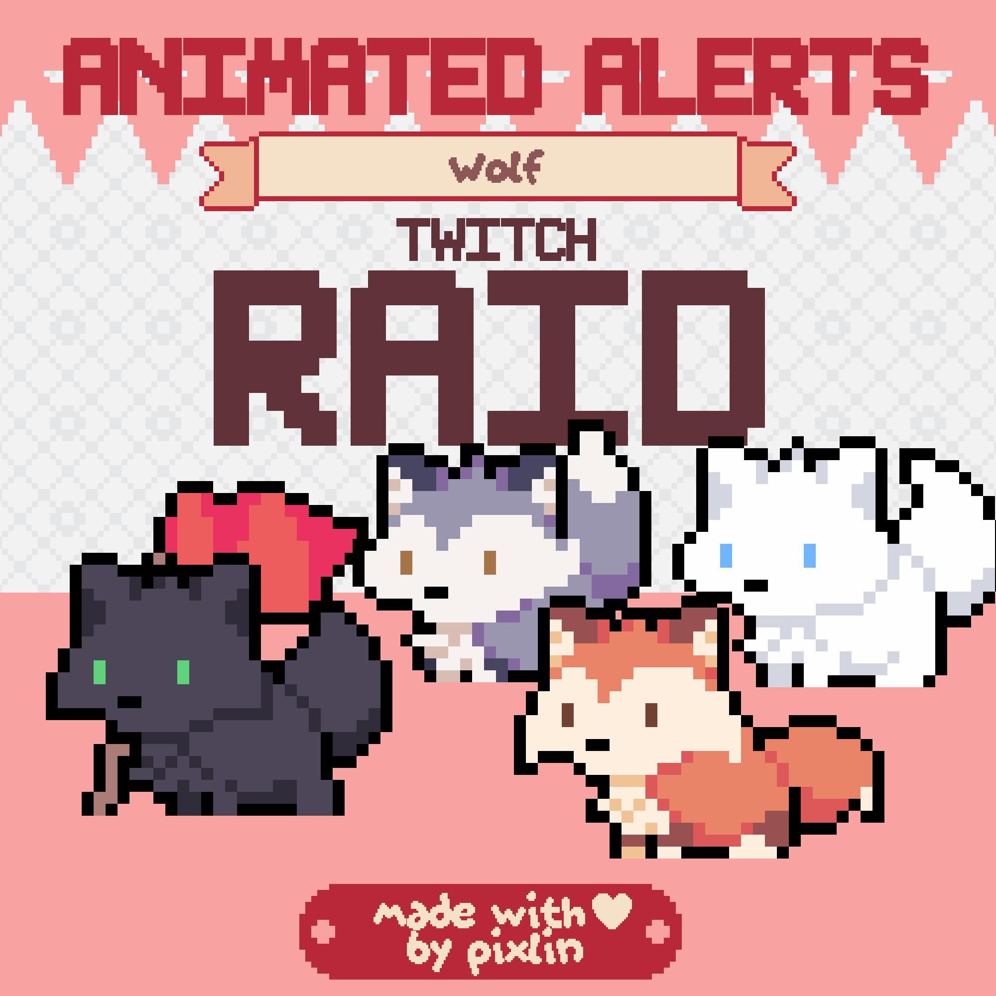 Wolf Raid Pixel Alerts Pack | Animated Wolf Alerts | Cute Husky Twitch ...