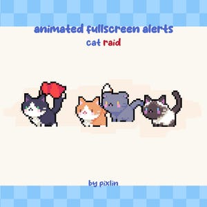 Alertas animadas de incursiones de gatos en Twitch / Superposiciones de gatitos para transmisiones (3x)