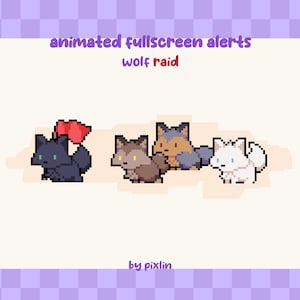 Animated Wolf Twitch Raid Alerts | Forest Stream Overlay Assets (3x)