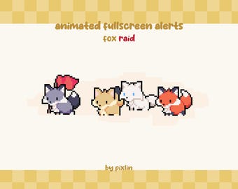 Alertas de Raid da Raposa Animada no Twitch | Recursos de Sobreposição para Transmissão na Floresta (3x)