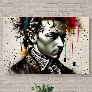 Modern Art Mozart Poster Wolfgang Mozart Wall Art Composer Wall Decor Classical Music Contemporary Art Mozart Illustration Print for Room