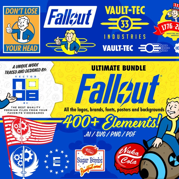 Fallout Ultimate Bundle Digital Files / DIY fallout gifts and merchandise / Illustrator, Cricut, PS5 / Xbox Prime Video Customization Design