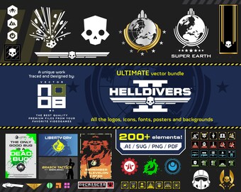 Helldivers II Ultimate Vector Bundle Digital Files / DIY helldivers gifts and merchandise / Illustrator, Cricut, PS5 / Customization Design