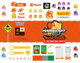 Mario Kart World Yoshi's Bundle / MKW / DIY gifts / Illustrator / Cricut /Nintendo Switch 2 / Customization Design / Super Mario / Peach