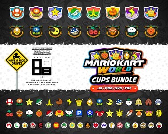 Mario Kart World Cups Bundle / MKW / DIY gifts / Illustrator / Cricut /Nintendo Switch 2 / Customization Design / Emblem / Special Cup