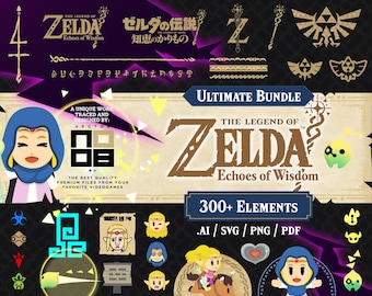 The Legend of Zelda Echoes of Wisdom Ultimate Bundle / Nintendo / Cricut SVG / Branding / Princess Zelda / Custom Design / Fan Made