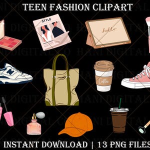 modeclipart, modeclipart, parfum, schoenen, tassen, draagtas, png, fashion design bundel, fashion design clipart, tienermode clipart