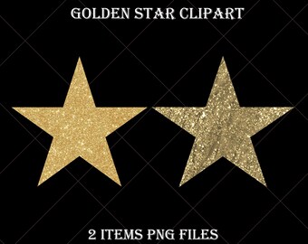 Set of 2 Gold stars print, gold stars png, gold sparkle stars clipart, 2 PNG files, gold sparkle, glitter stars, star clipart